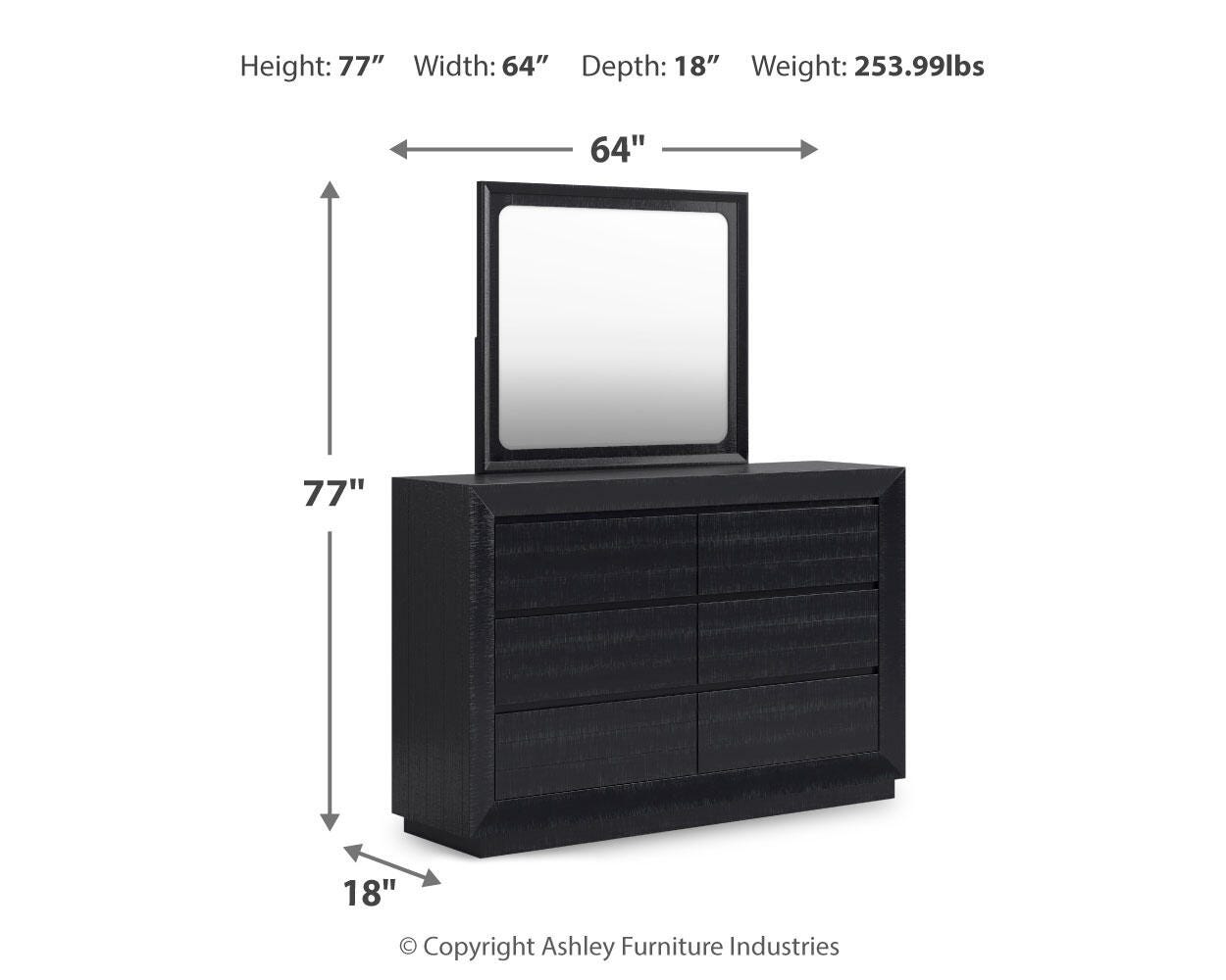 Cama de panel, tocador y espejo Londer King - image 16