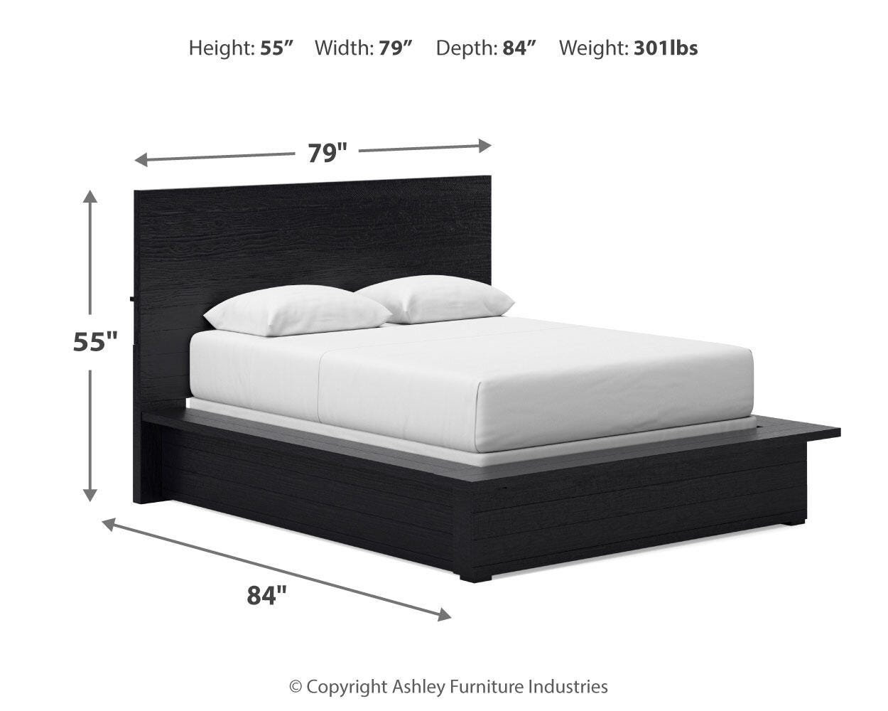 Cama Queen con paneles, cómoda y espejo Londer - image 17