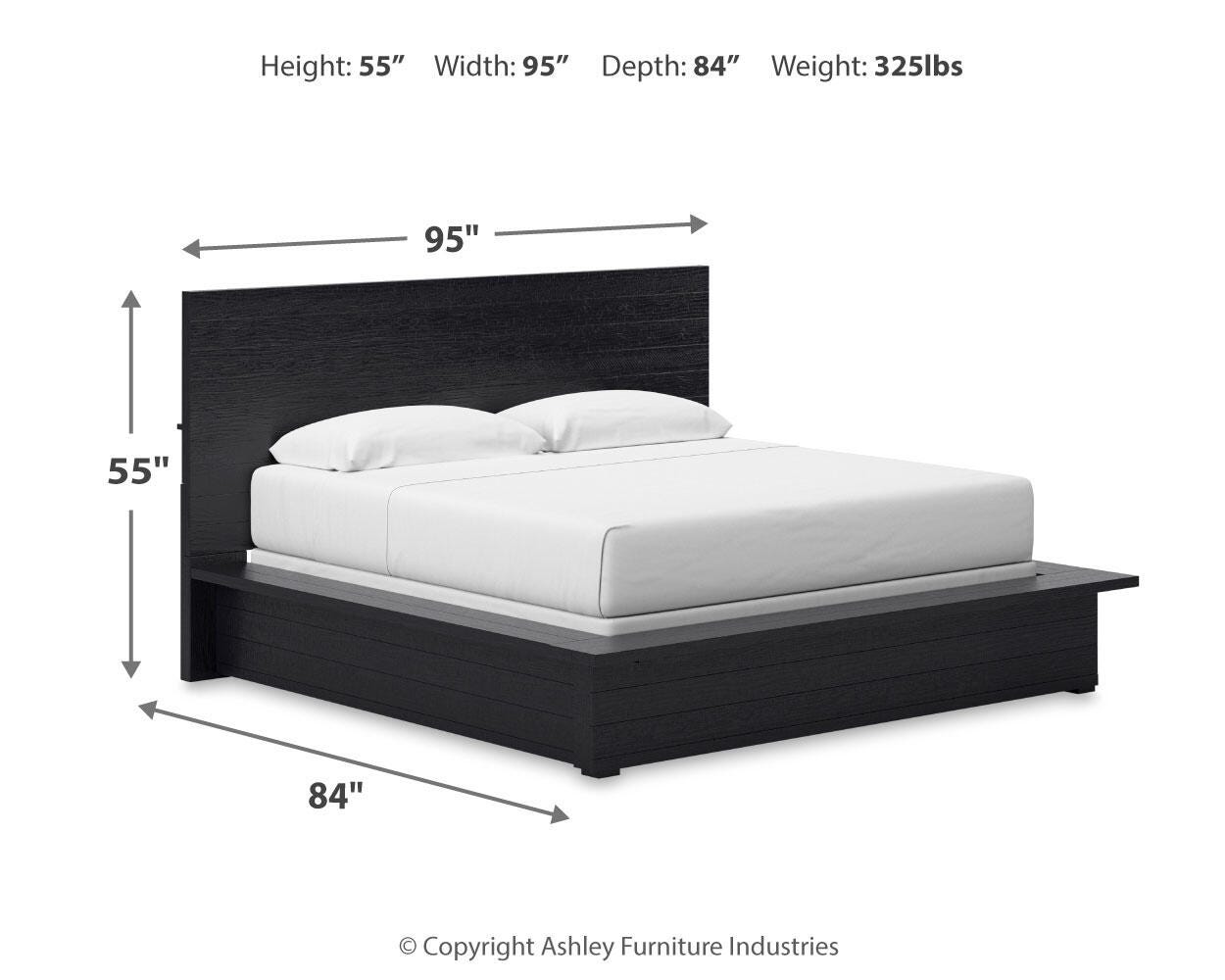 Cama de panel, tocador y espejo Londer King - image 17