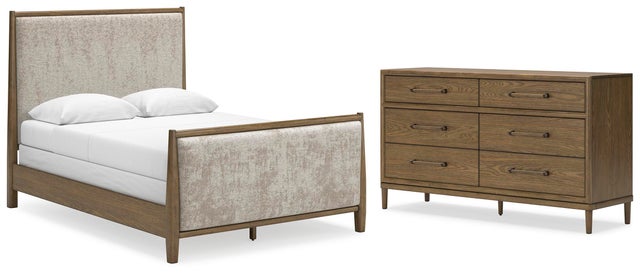 Roanhowe Queen Upholstered Bed with Dresser