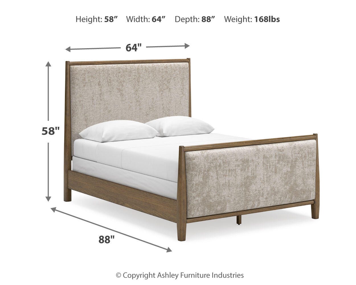 Roanhowe Queen Upholstered Bed, Brown, large