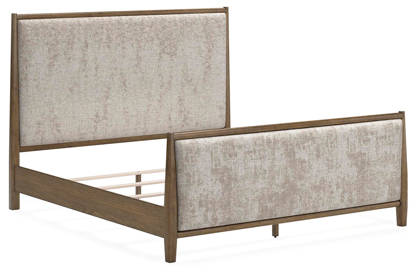 Roanhowe King Upholstered Bed, Brown, large