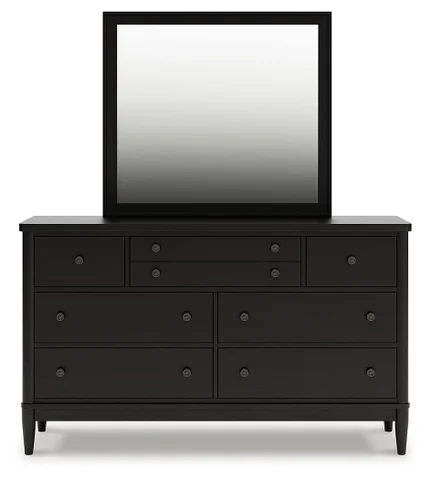 ashley furniture black dresser with mirror Ashley Mirlotown 10 Piece Queen Poster Bedroom Set B2711-31-36-46-67-64-98-61-50-92-2