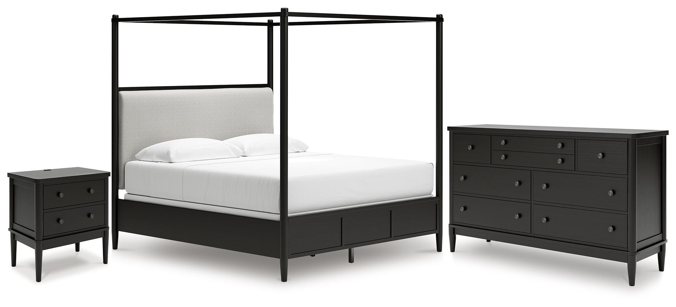 Portdown Queen Next-Gen Nuvella™ Performance Fabric Canopy Bed