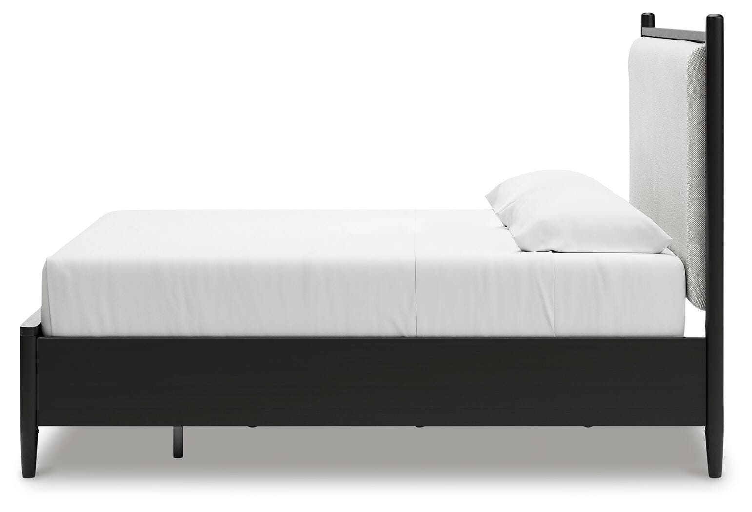 Portdown California King Upholstered Panel Storage Bed, Black, large