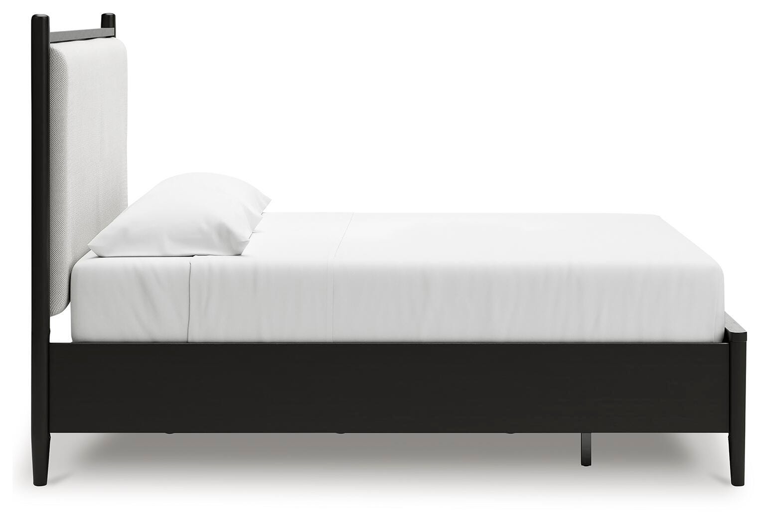 Portdown California King Upholstered Panel Storage Bed, Black, large