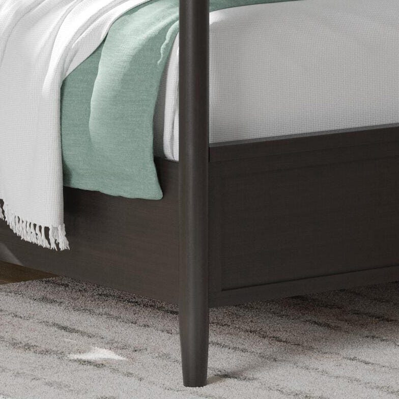 Portdown California King Upholstered Canopy Bed, Black, large