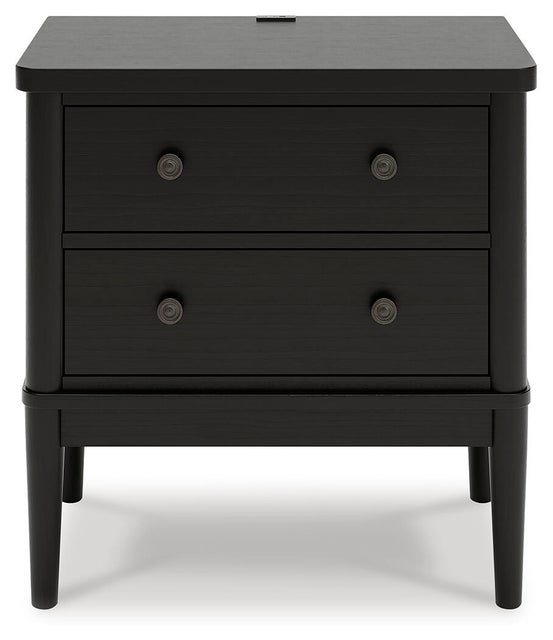 Portdown 27" 2 Drawer Charging Nightstand, Black