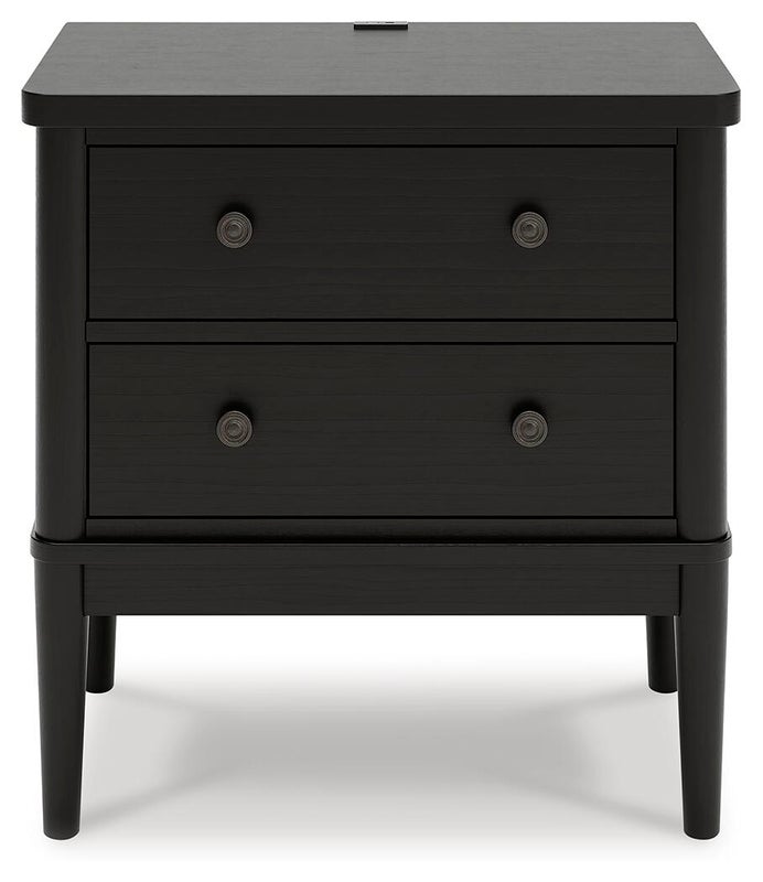 Portdown 27" 2 Drawer Charging Nightstand, Black