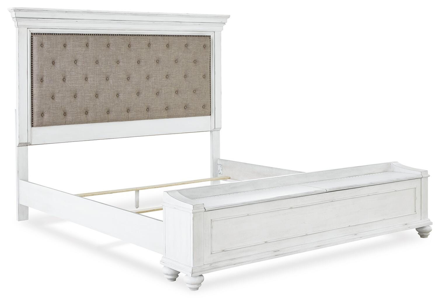 Cama tapizada Kanwyn King con almacenaje, cómoda, espejo y mesita de noche - image 6