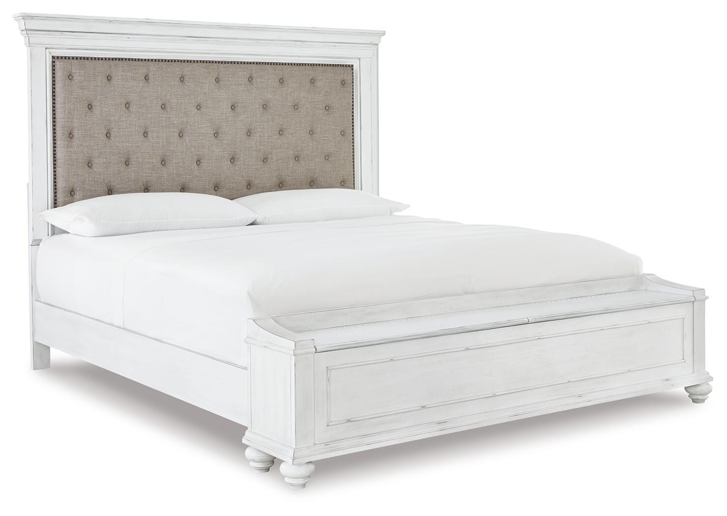 Cama tapizada Kanwyn King con almacenaje, cómoda, espejo y mesita de noche - image 5