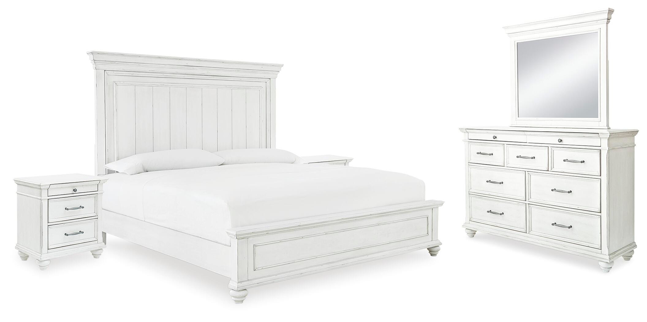 Cama Queen Panel, Cómoda, Espejo y 2 Mesas de Noche Kanwyn - image 1