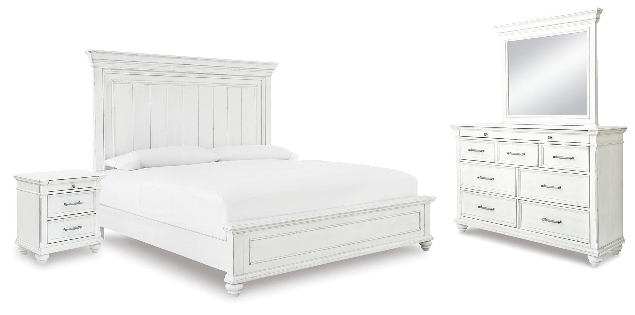 Cama Kanwyn Queen con panel, cómoda, espejo y mesita de noche - image 2
