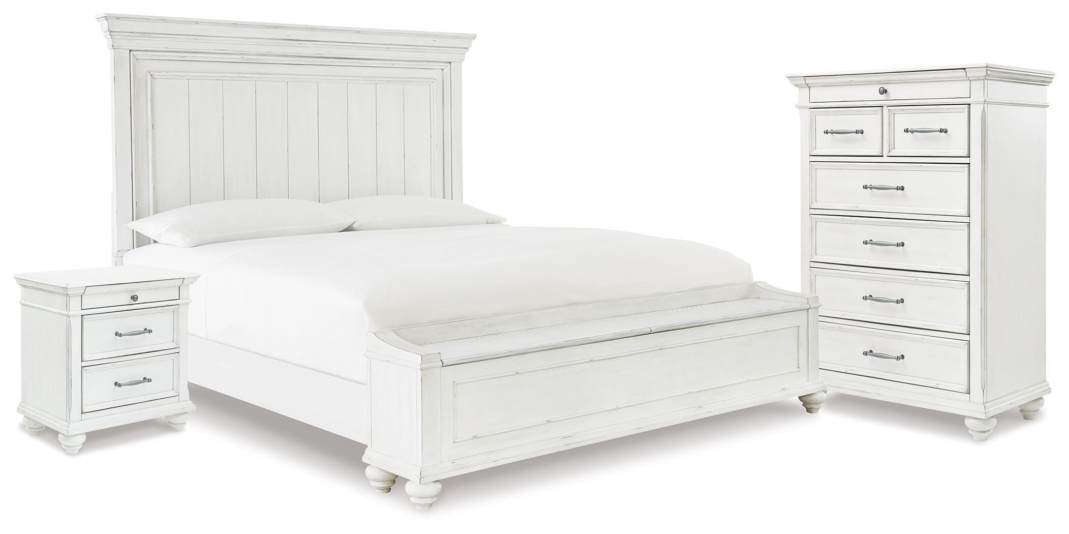 Kanwyn King Panel Storage Bed, Chest and Nightstand - image 1