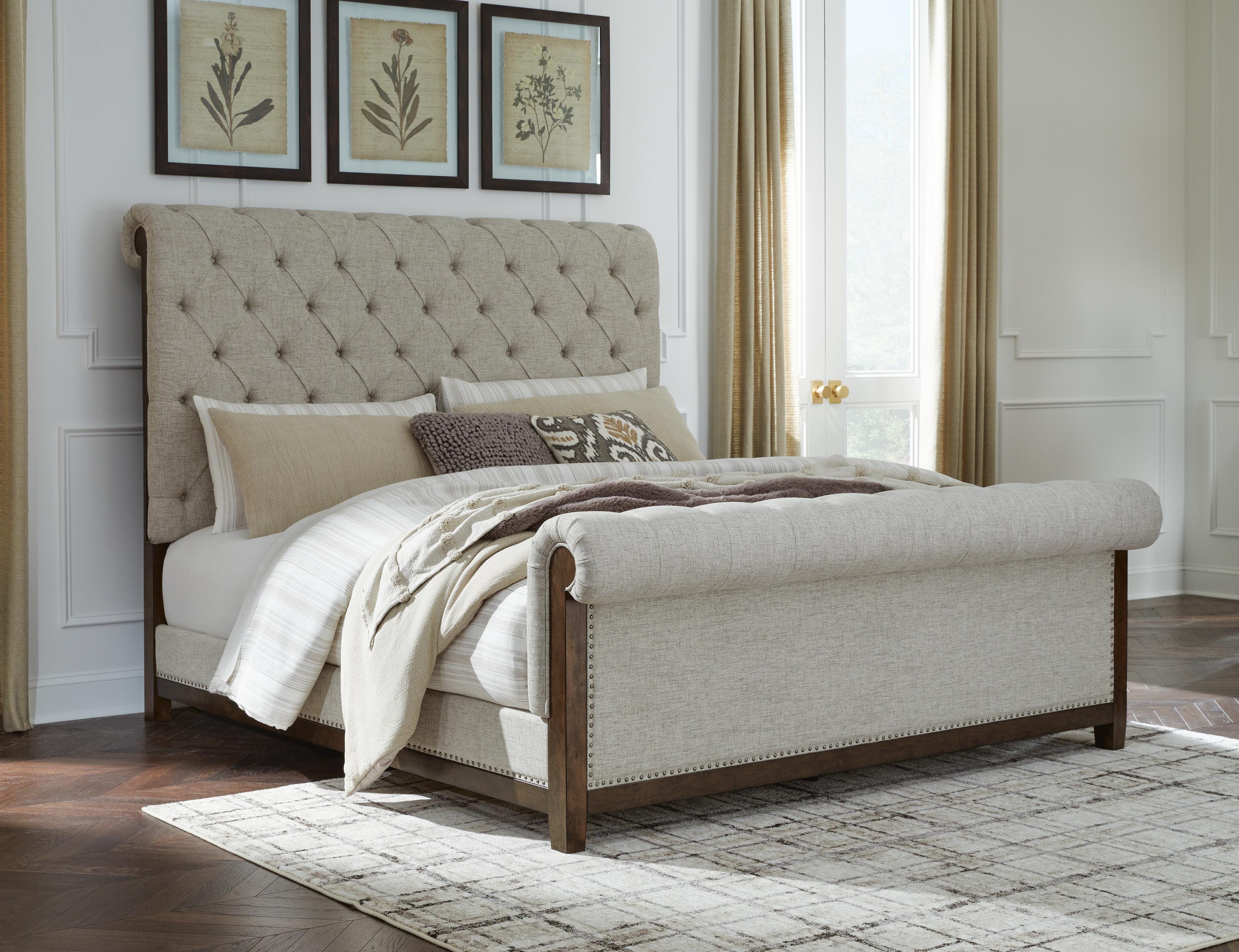 Hillcott King Upholstered Bed, Dresser and Mirror - image 15