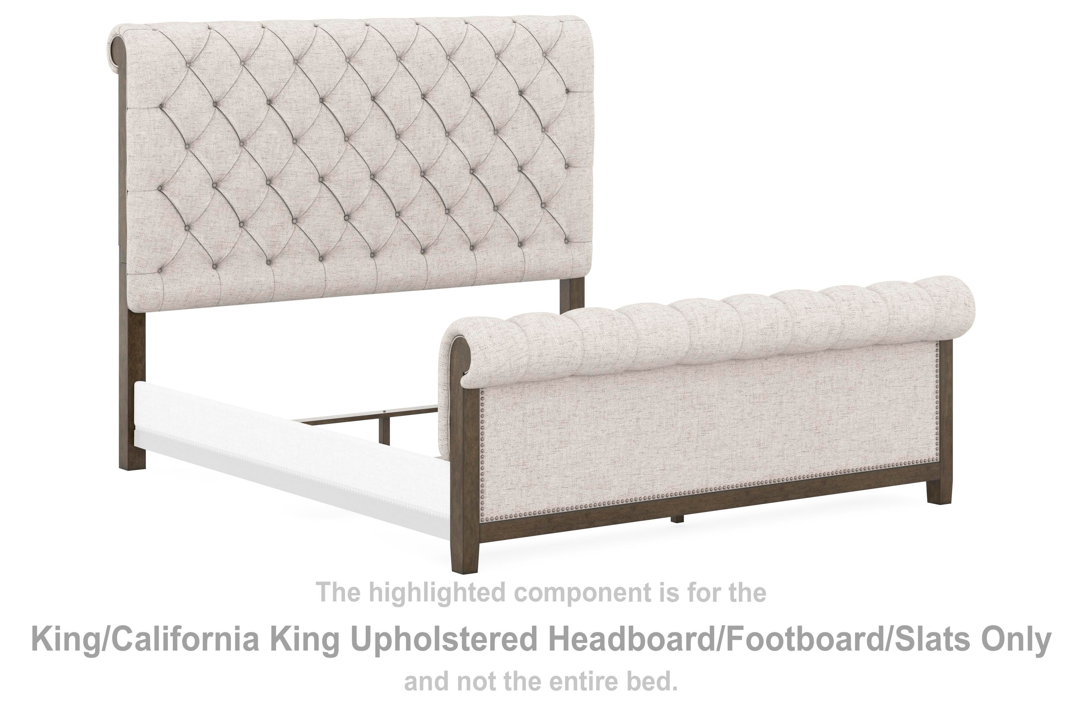 Hillcott King/California King Upholstered Headboard/Footboard/Slats, , large