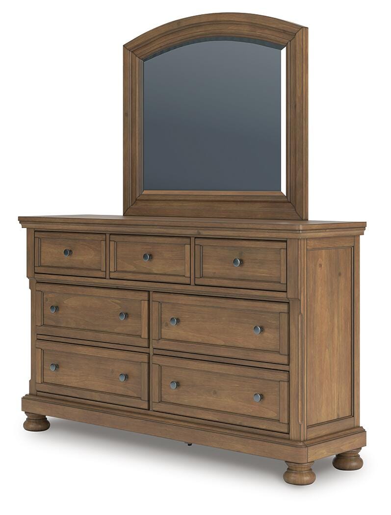 Cama tamaño Queen con trineo, cómoda, espejo, baúl y mesita de noche Vandenmore - image 8