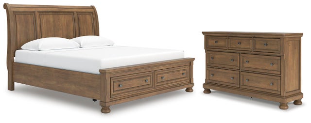 Vandenmore King Storage Sleigh Bed with Dresser