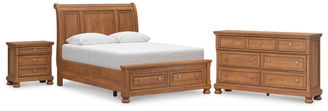 Vandenmore Queen Storage Sleigh Bed with Dresser and Nightstand