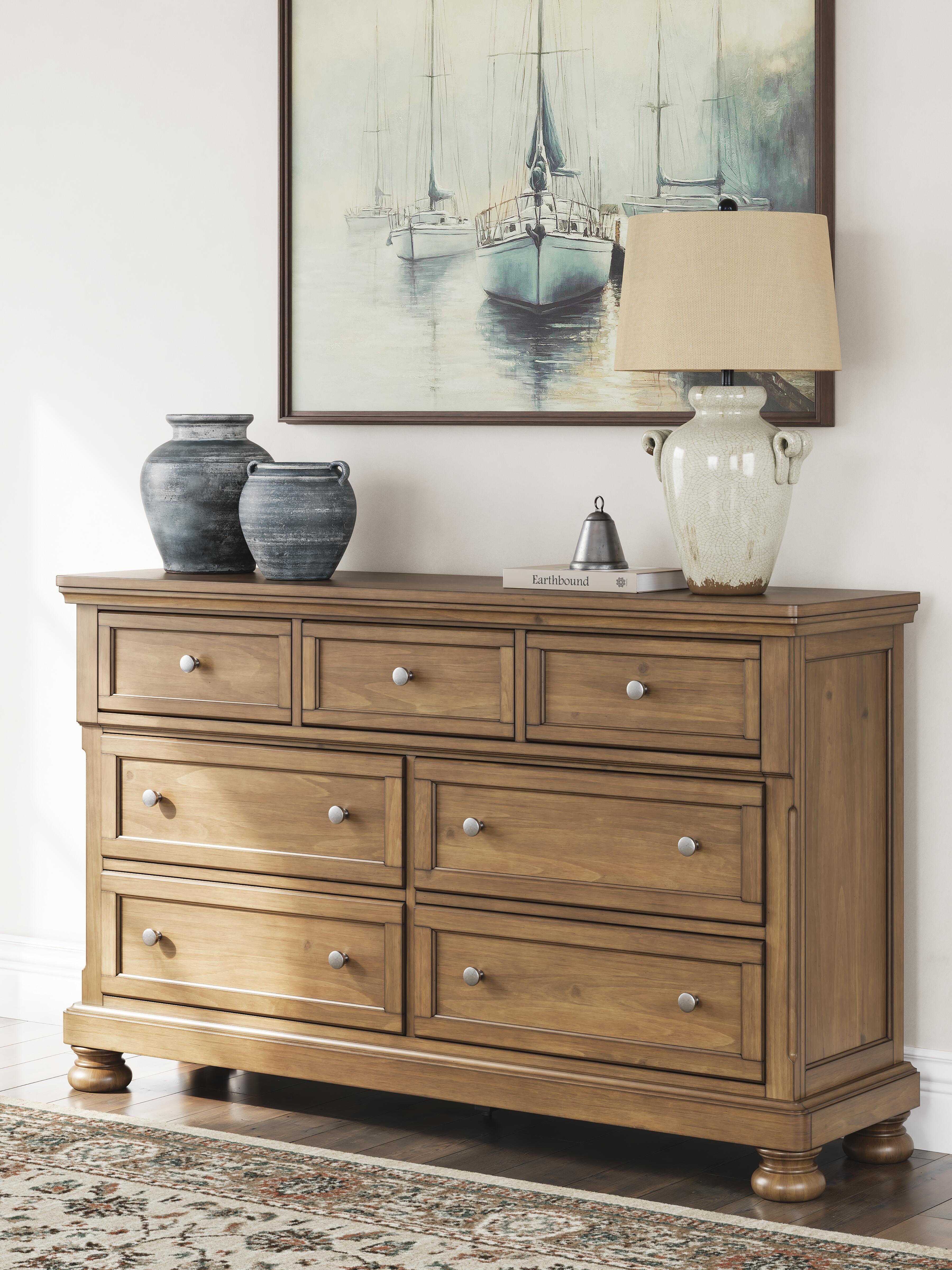 Vandenmore Queen Panel Bed with Dresser, Medium Brown, large