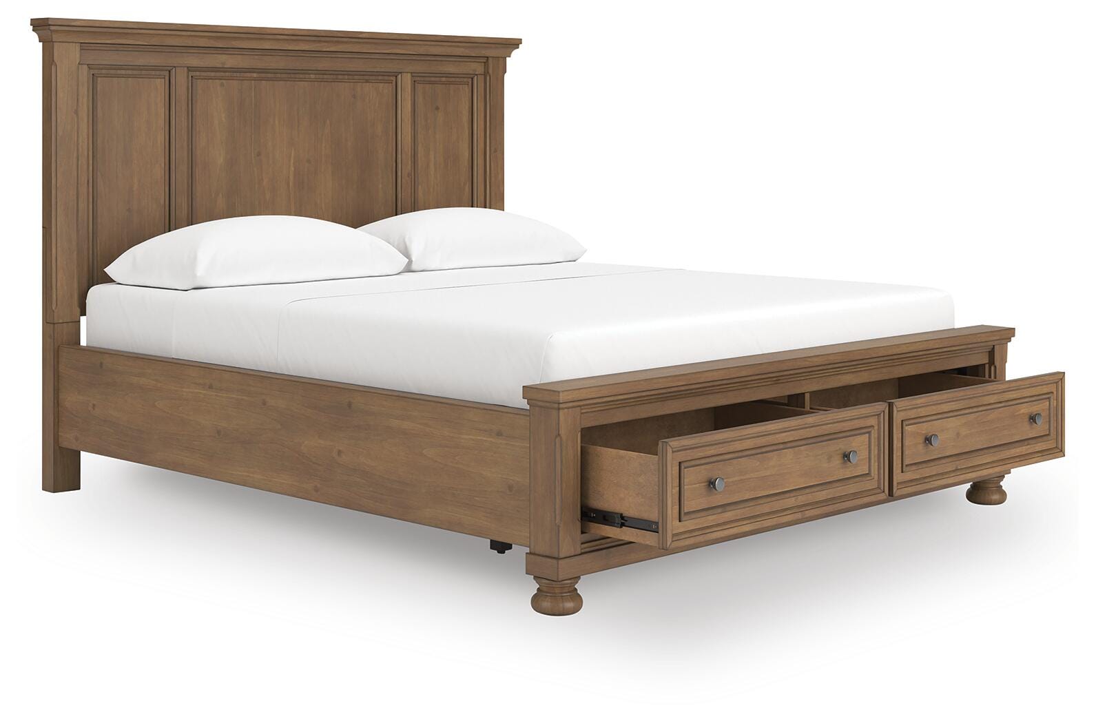 Vandenmore California King Panel Storage Bed, Medium Brown, rollover