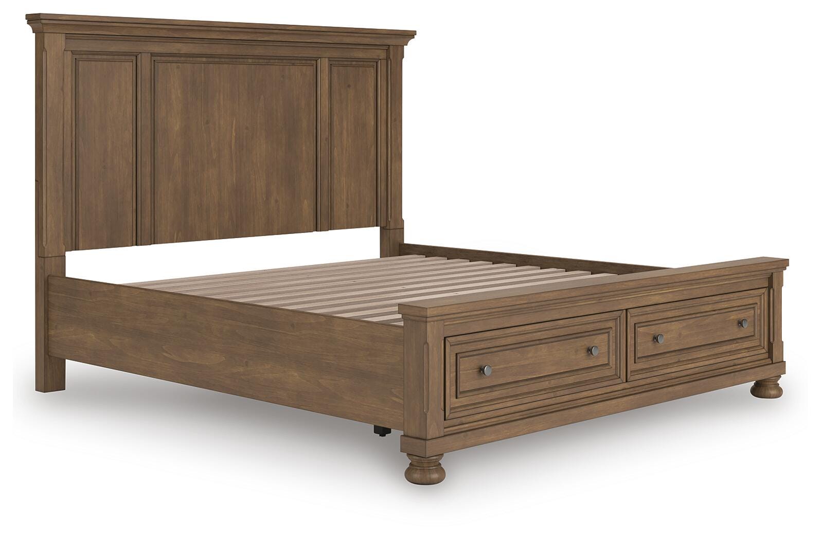 Cama con paneles, cómoda, espejo, cofre y mesita de noche Vandenmore King - image 20