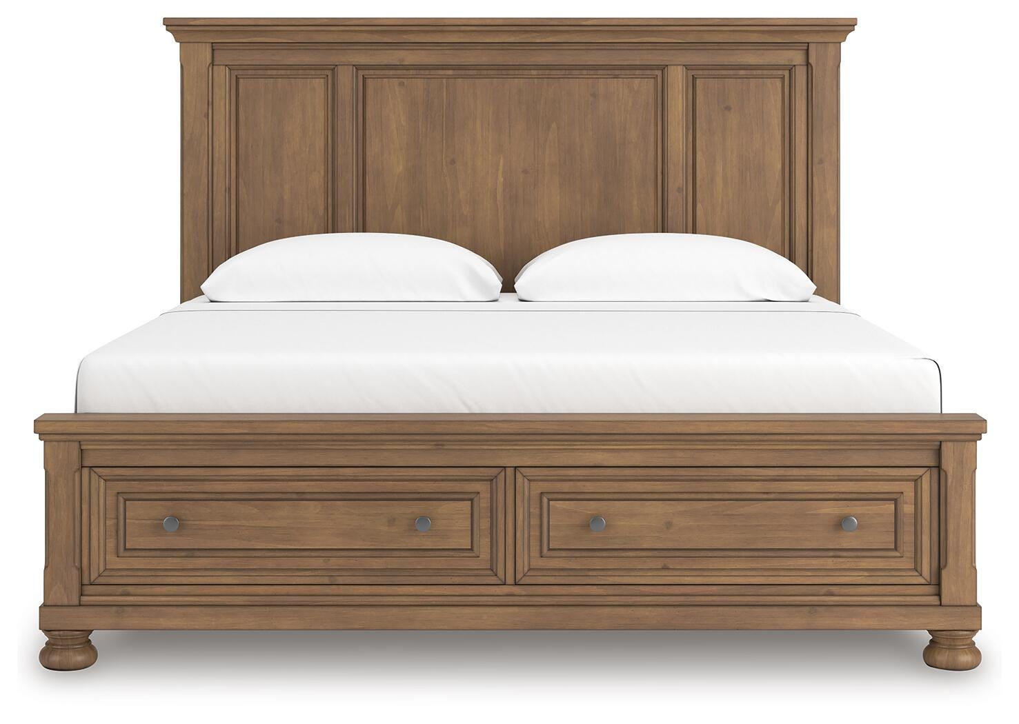 Cama con paneles, cómoda, espejo, cofre y mesita de noche Vandenmore King - image 17