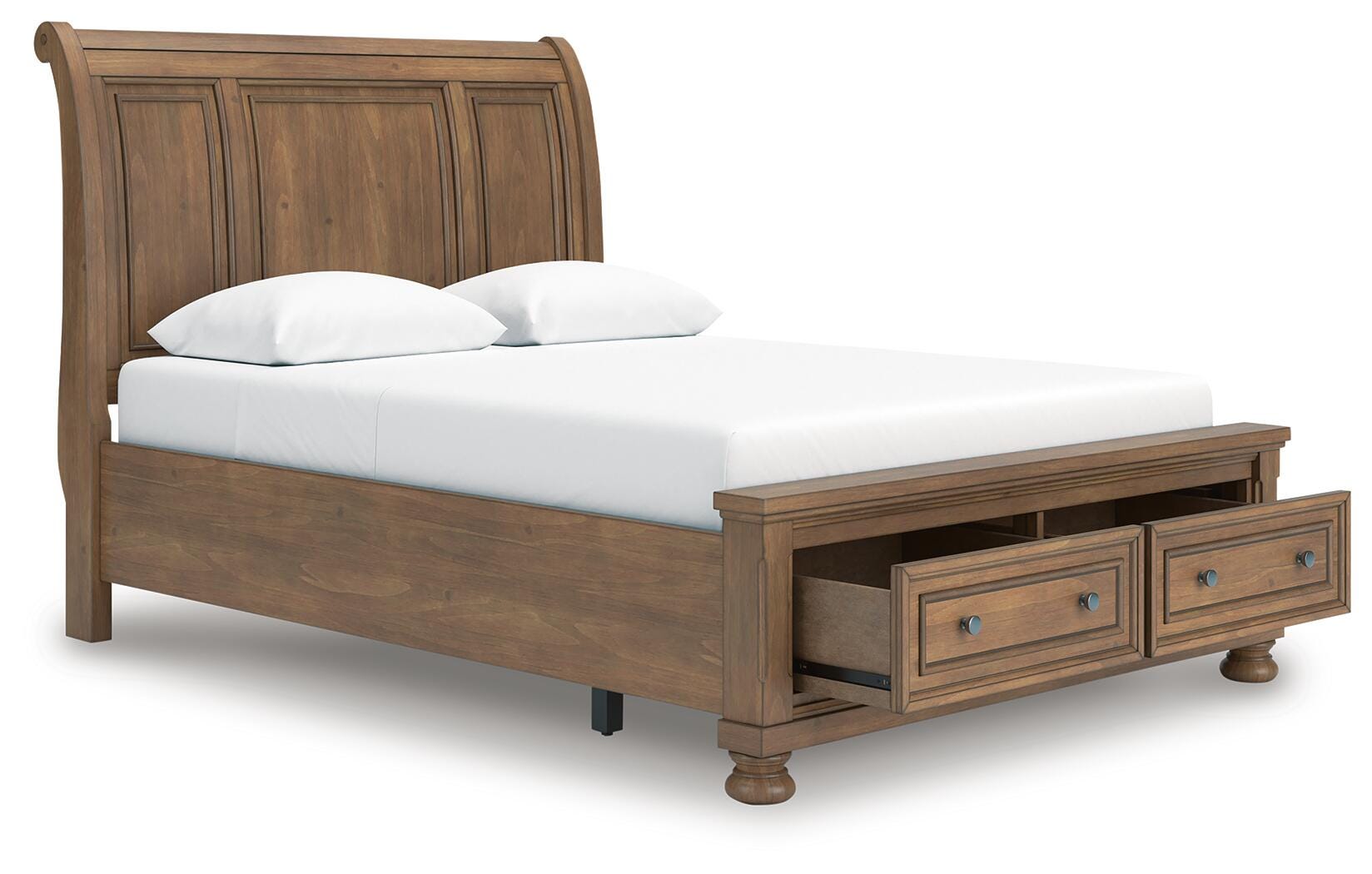Cama tamaño Queen con trineo, cómoda, espejo, baúl y mesita de noche Vandenmore - image 19