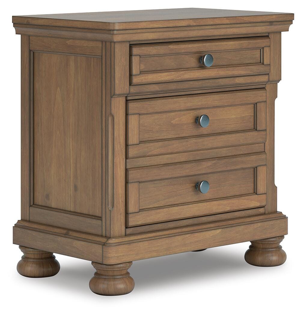 Cama tamaño Queen con trineo, cómoda, espejo, baúl y mesita de noche Vandenmore - image 26