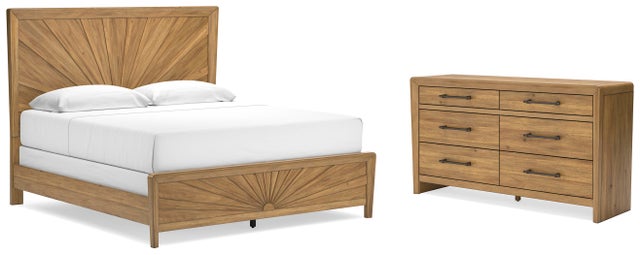 Takston King Panel Bed with Dresser
