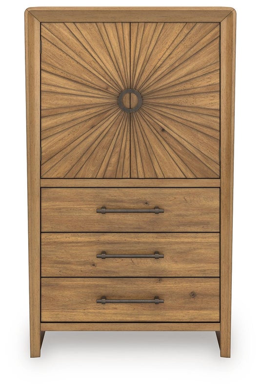 Takston 3 Drawer and 2 Door Chest, Light Brown
