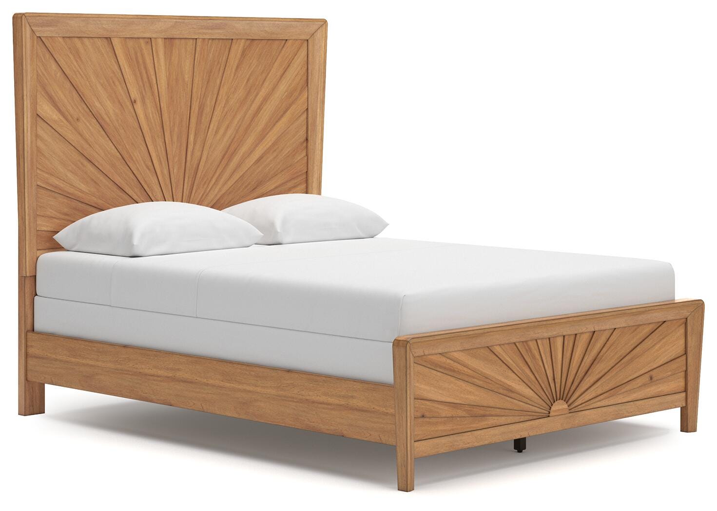 Takston Queen Panel Bed, Light Brown, large