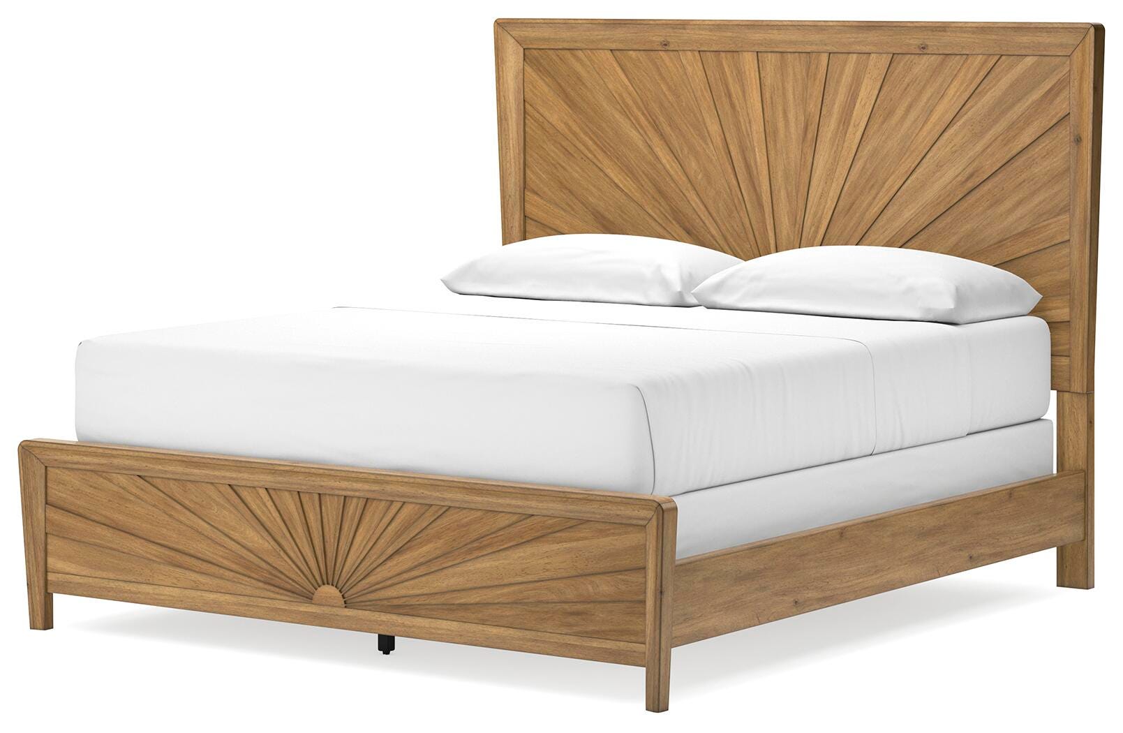 Takston California King Panel Bed, Light Brown, large