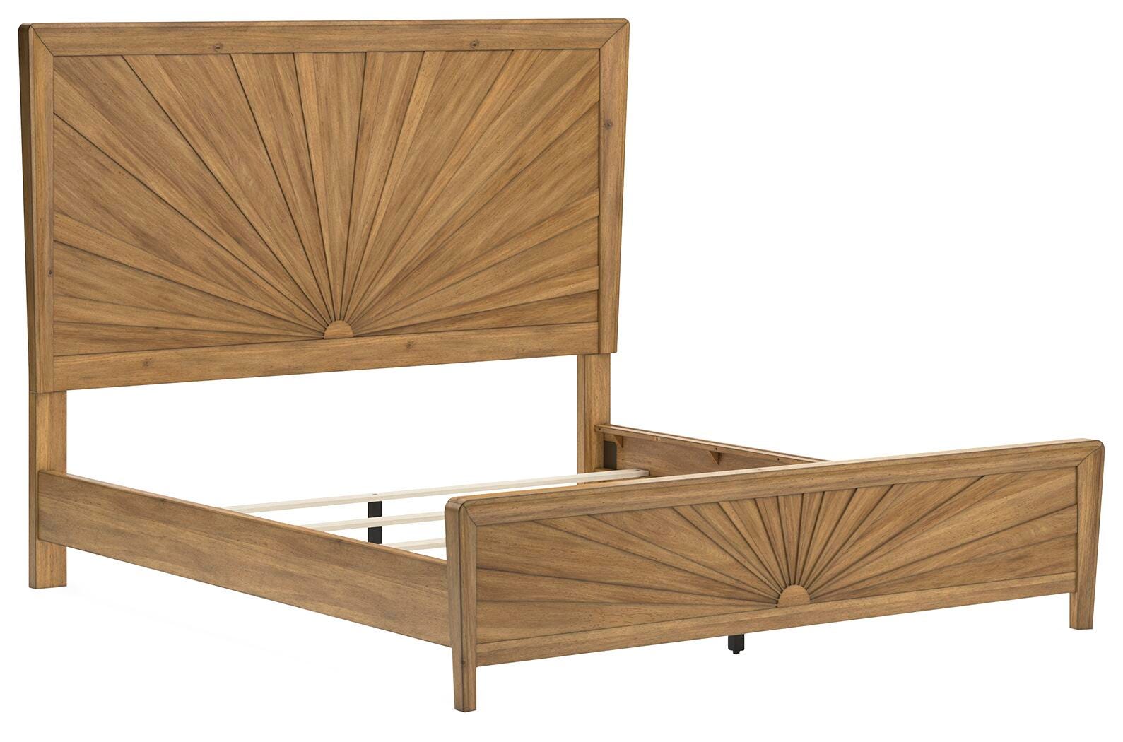 Takston California King Panel Bed, Light Brown, large