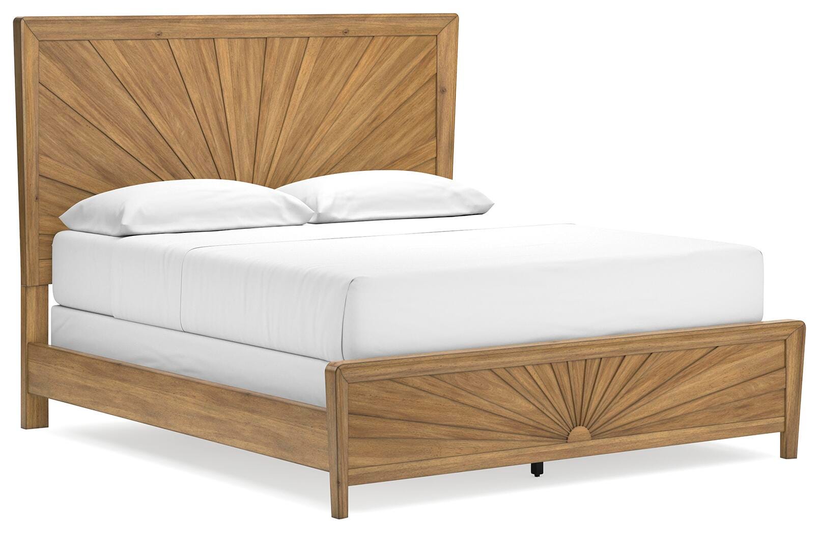 Takston California King Panel Bed, Light Brown, large