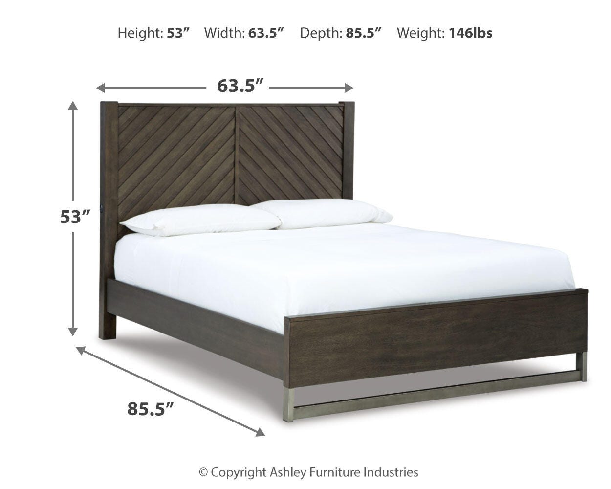 Cama Arkenton Queen con panel, cómoda y espejo - image 11