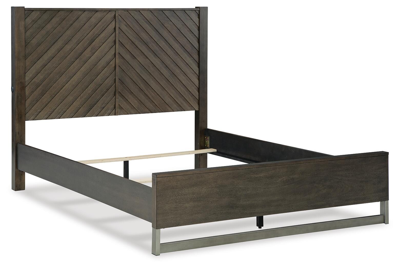 Cama Arkenton Queen con panel, cómoda y espejo - image 4