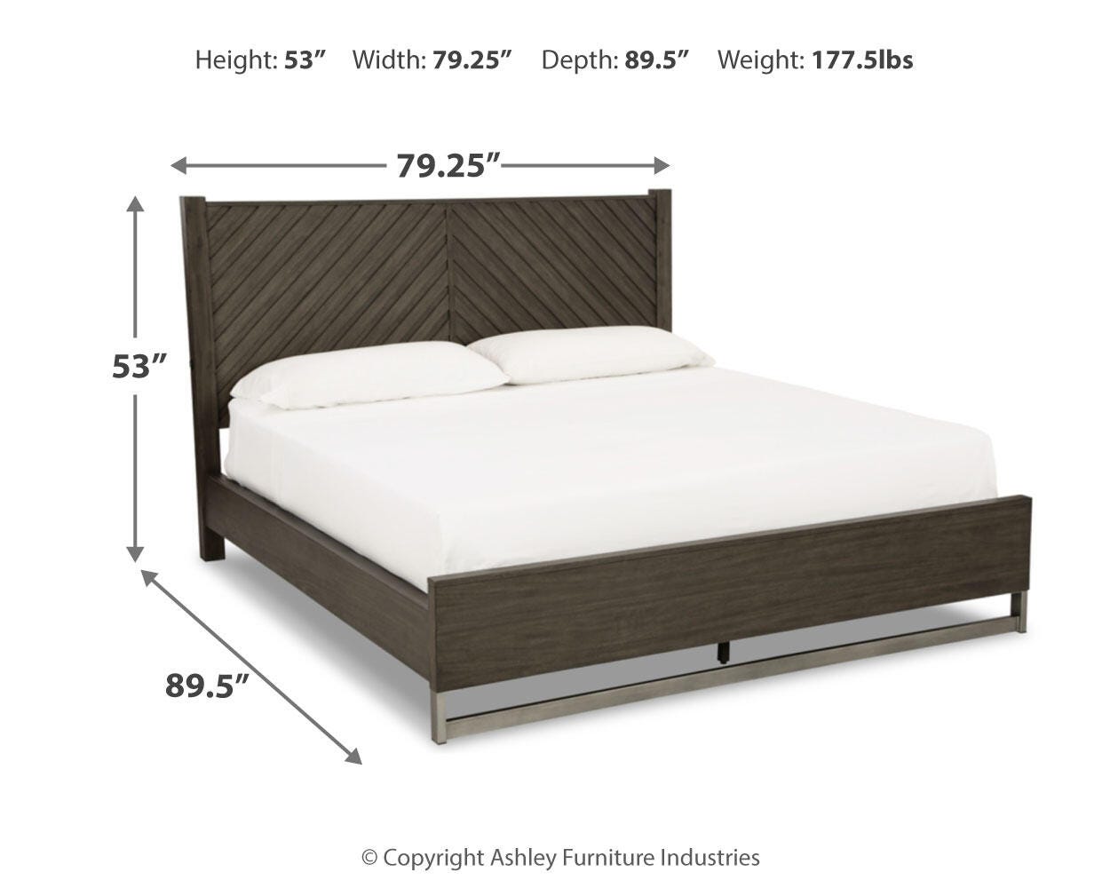 Cama Arkenton tamaño California King con panel, cómoda y espejo - image 11