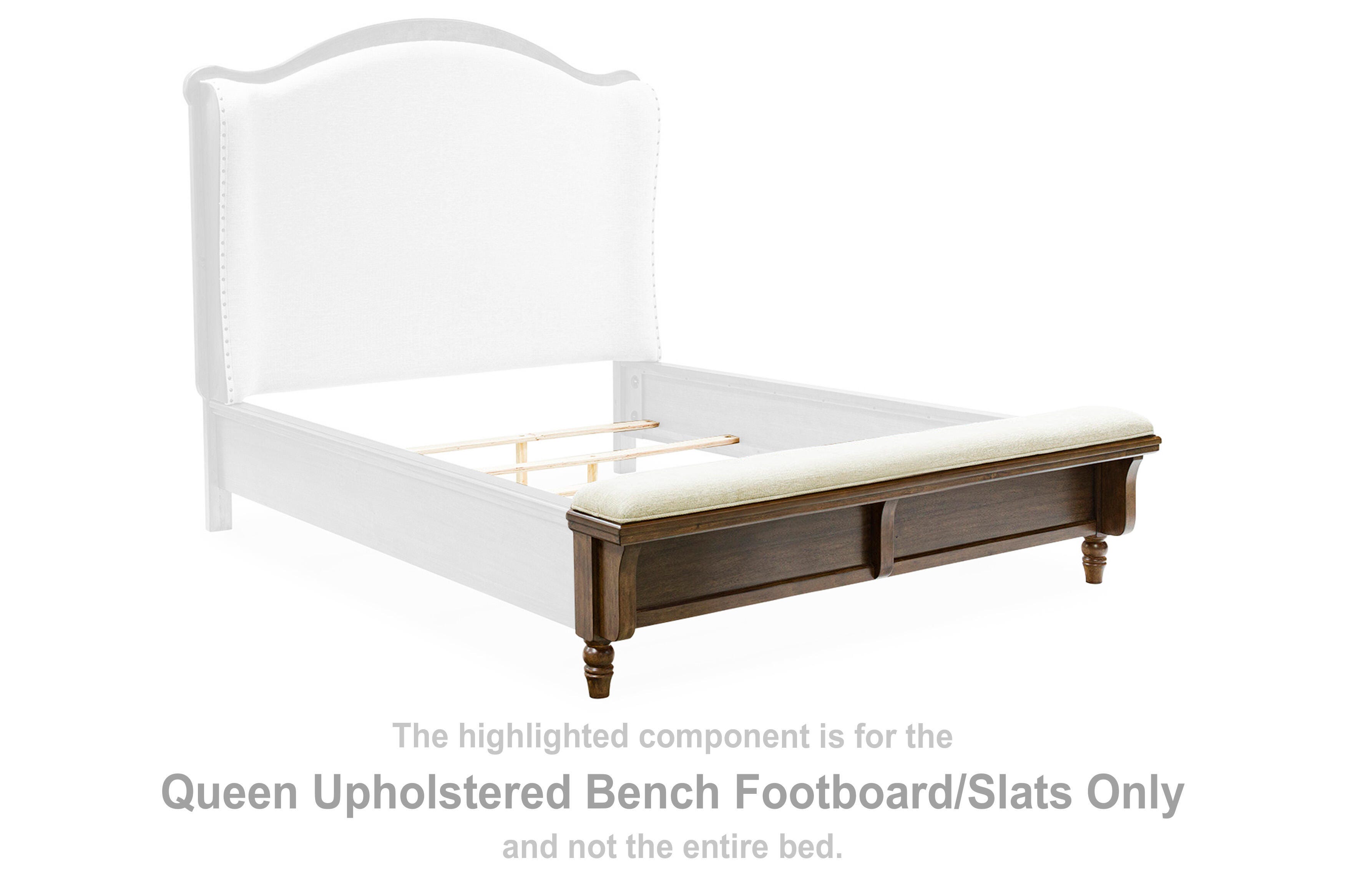 Sturlayne Queen Upholstered Bench Footboard/Slats - image 1