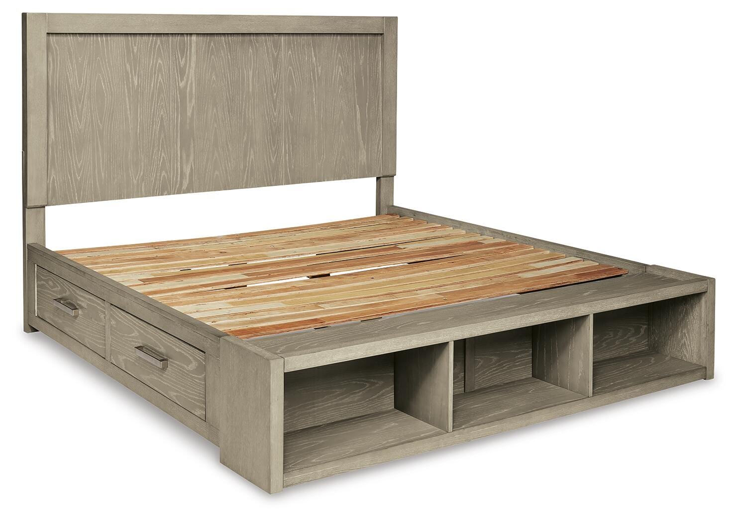 Fawnburg Queen Panel Bed with Storage, Gray, large