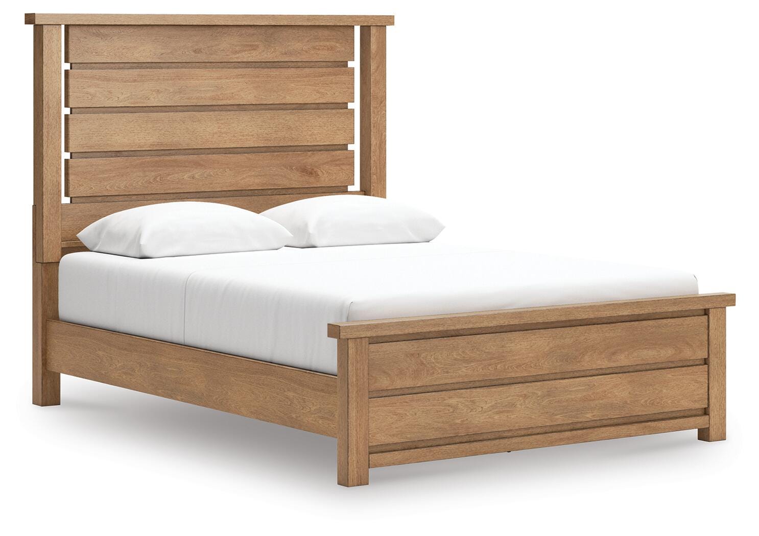 Kristiland Queen Panel Bed, Light Brown, large