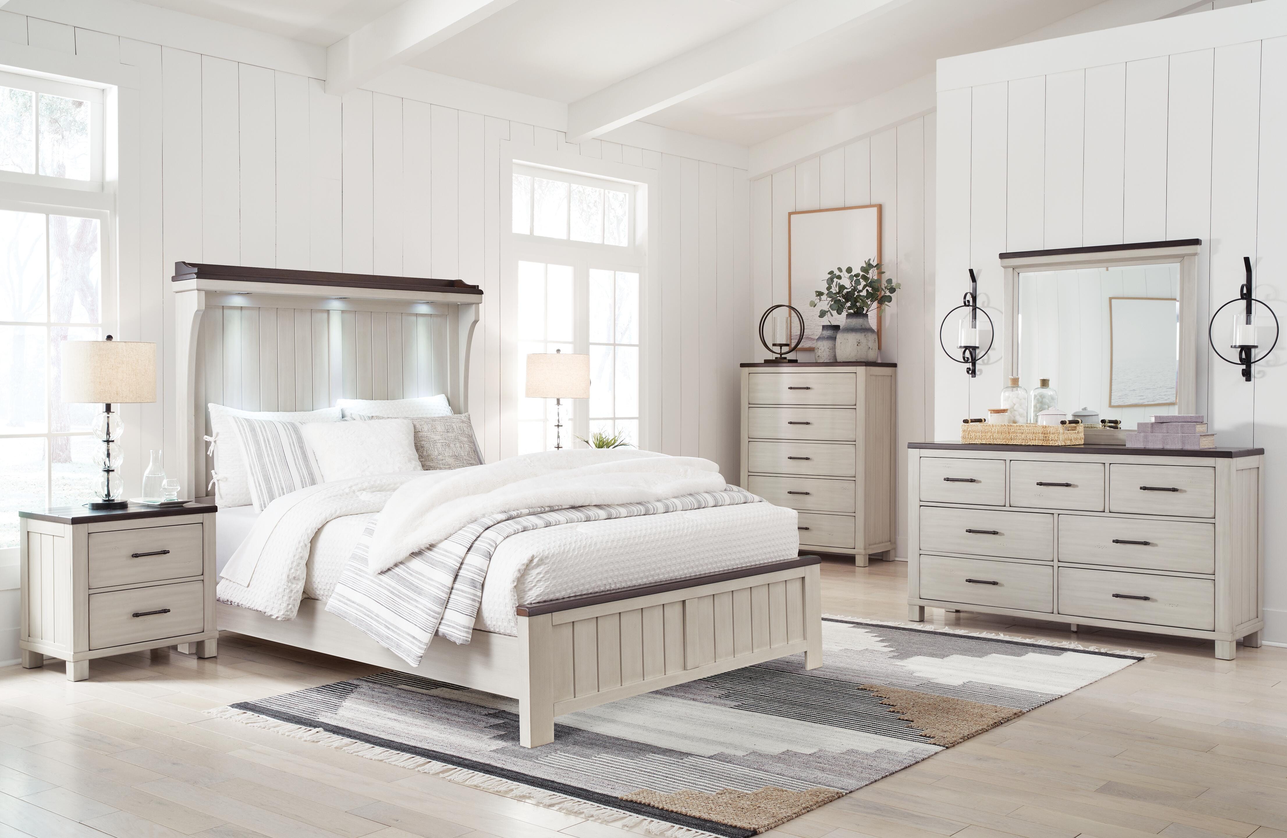Darborn Queen Panel Bed, Gray/Brown, large