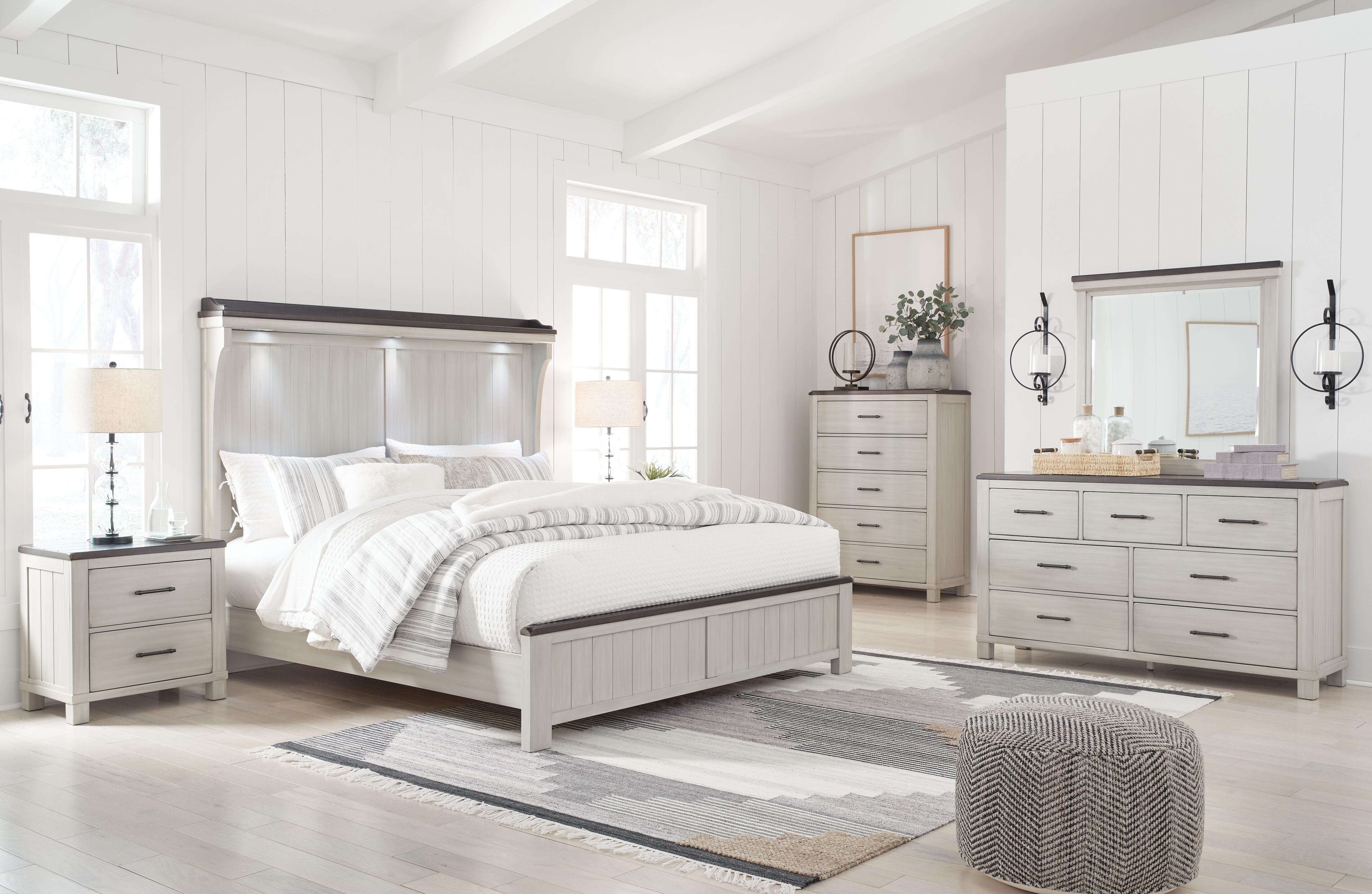 Darborn King Panel Bed, Gray/Brown, large