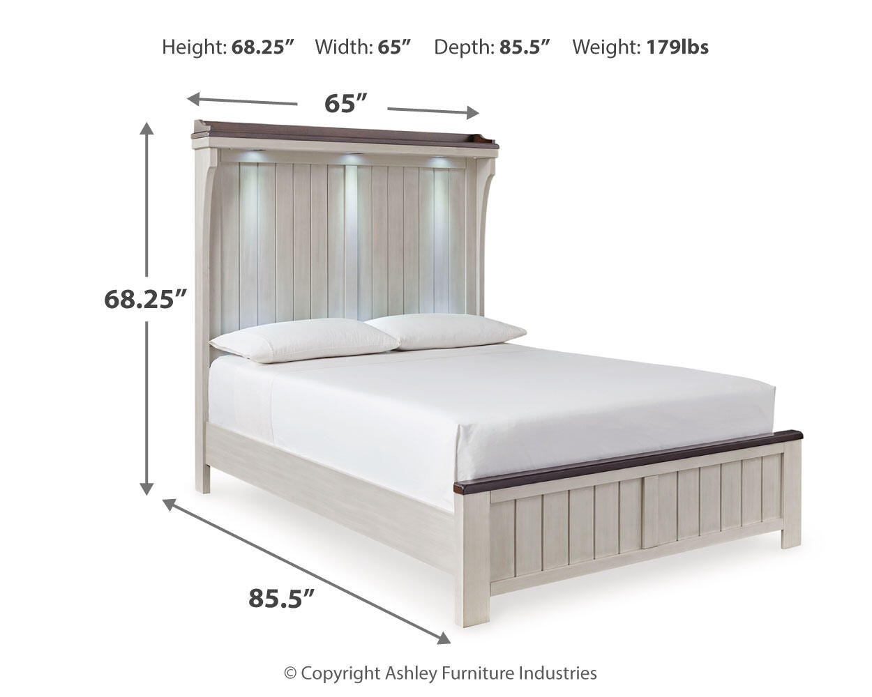 Darborn Queen Panel Bed, Gray/Brown, large