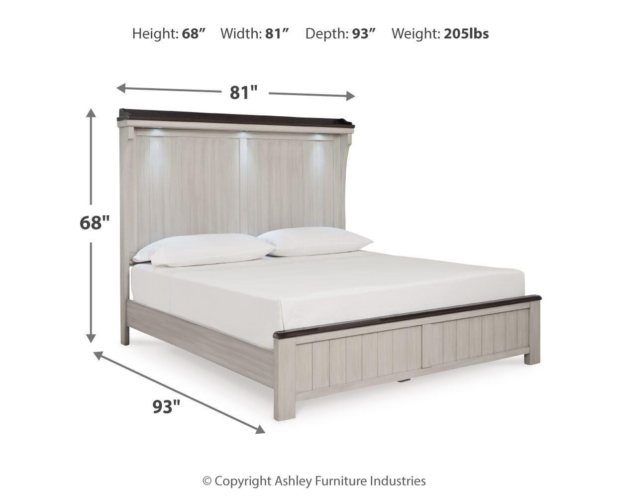 Darborn King Panel Bed, Gray/Brown, large