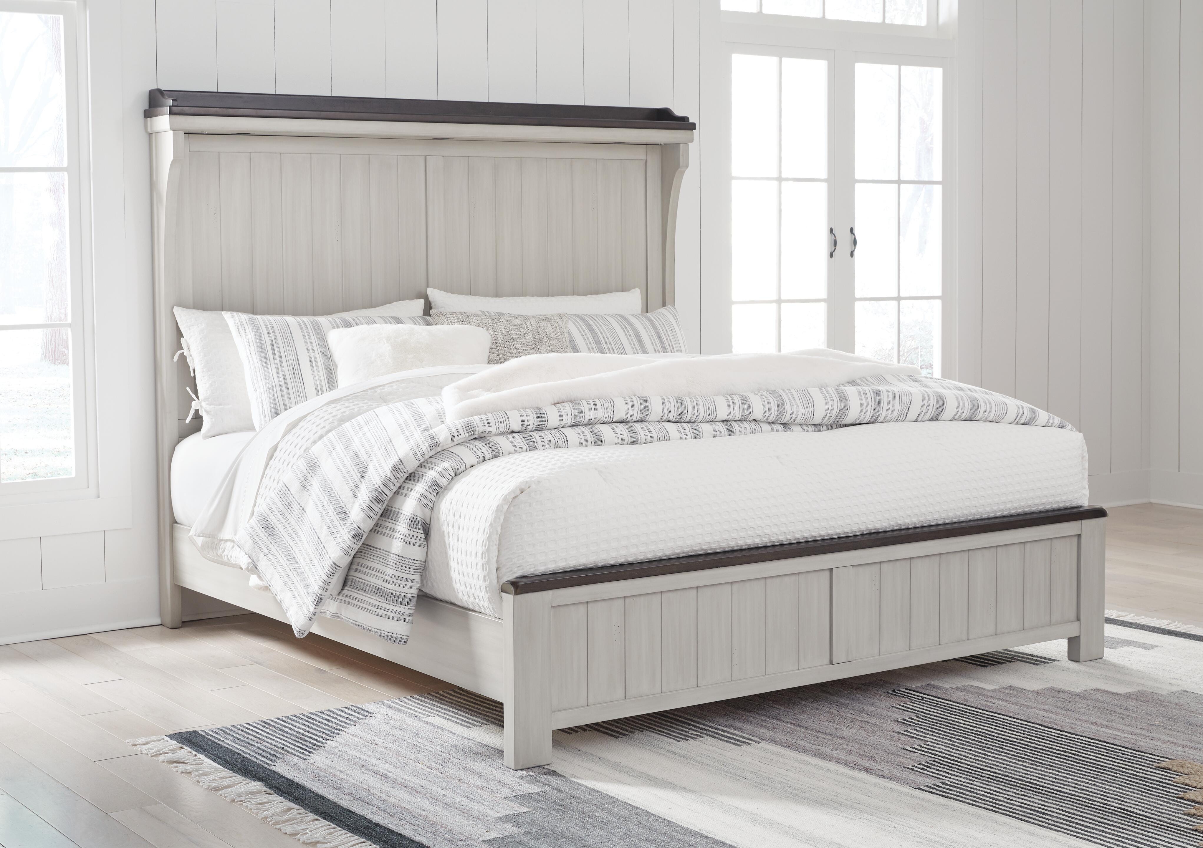 Darborn King Panel Bed, Gray/Brown, large