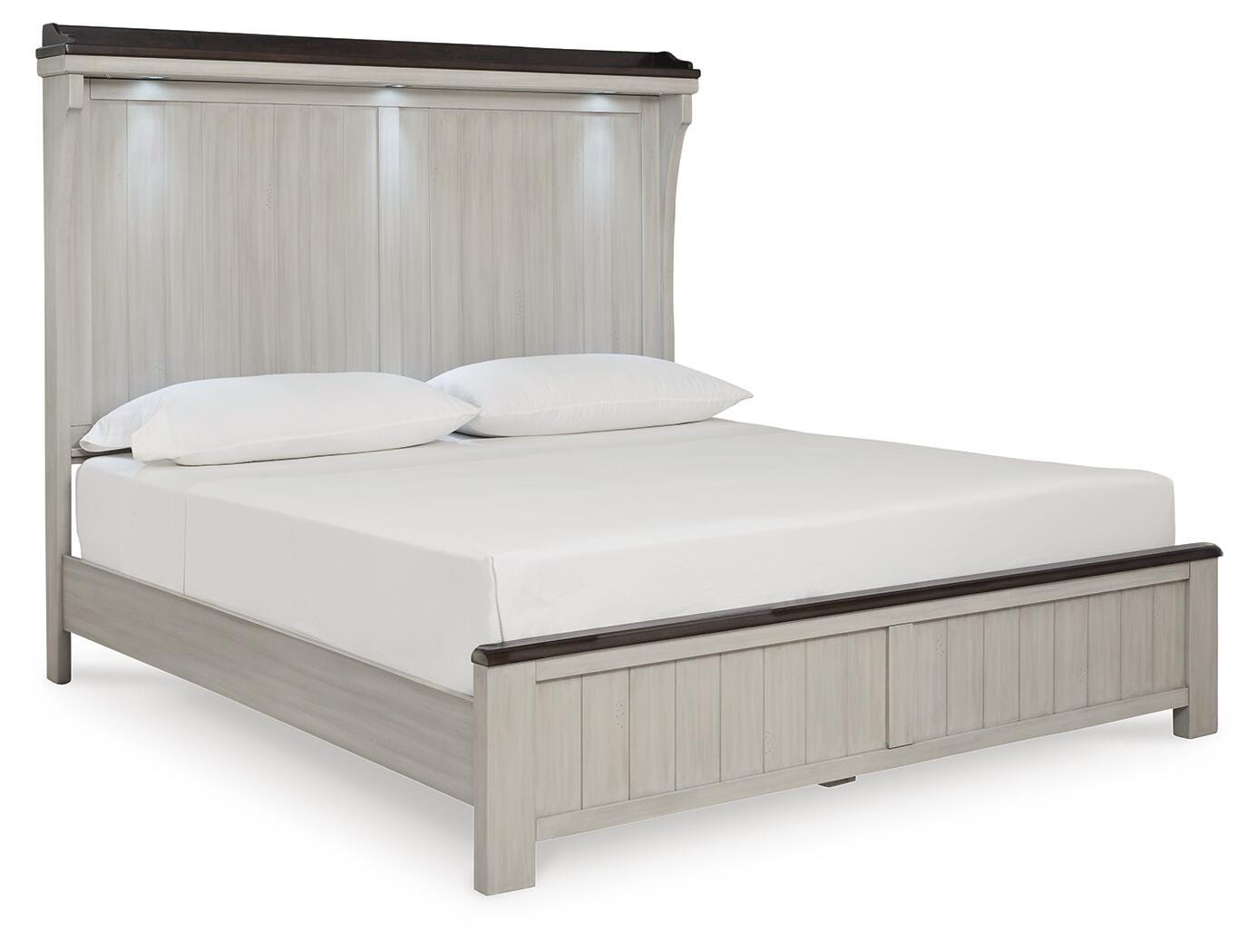 Darborn King Panel Bed, Gray/Brown, large