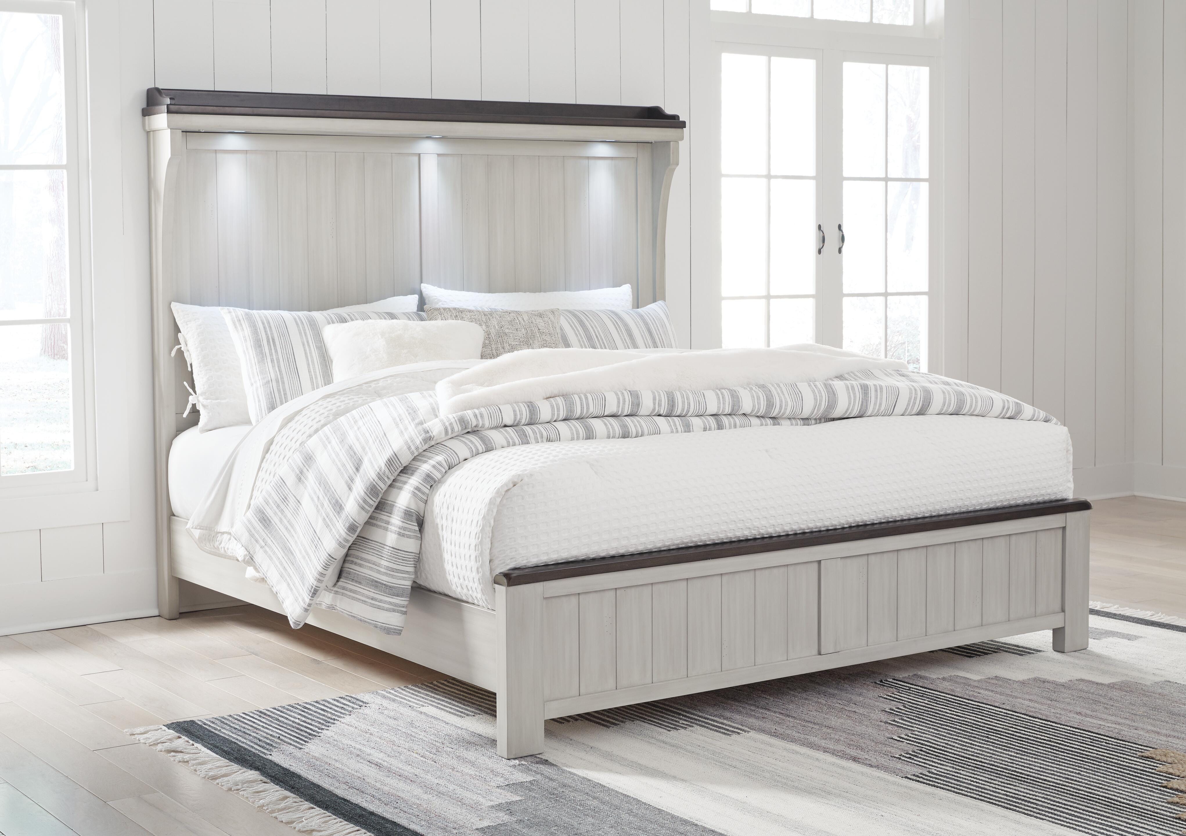 Darborn King Panel Bed, Gray/Brown, large