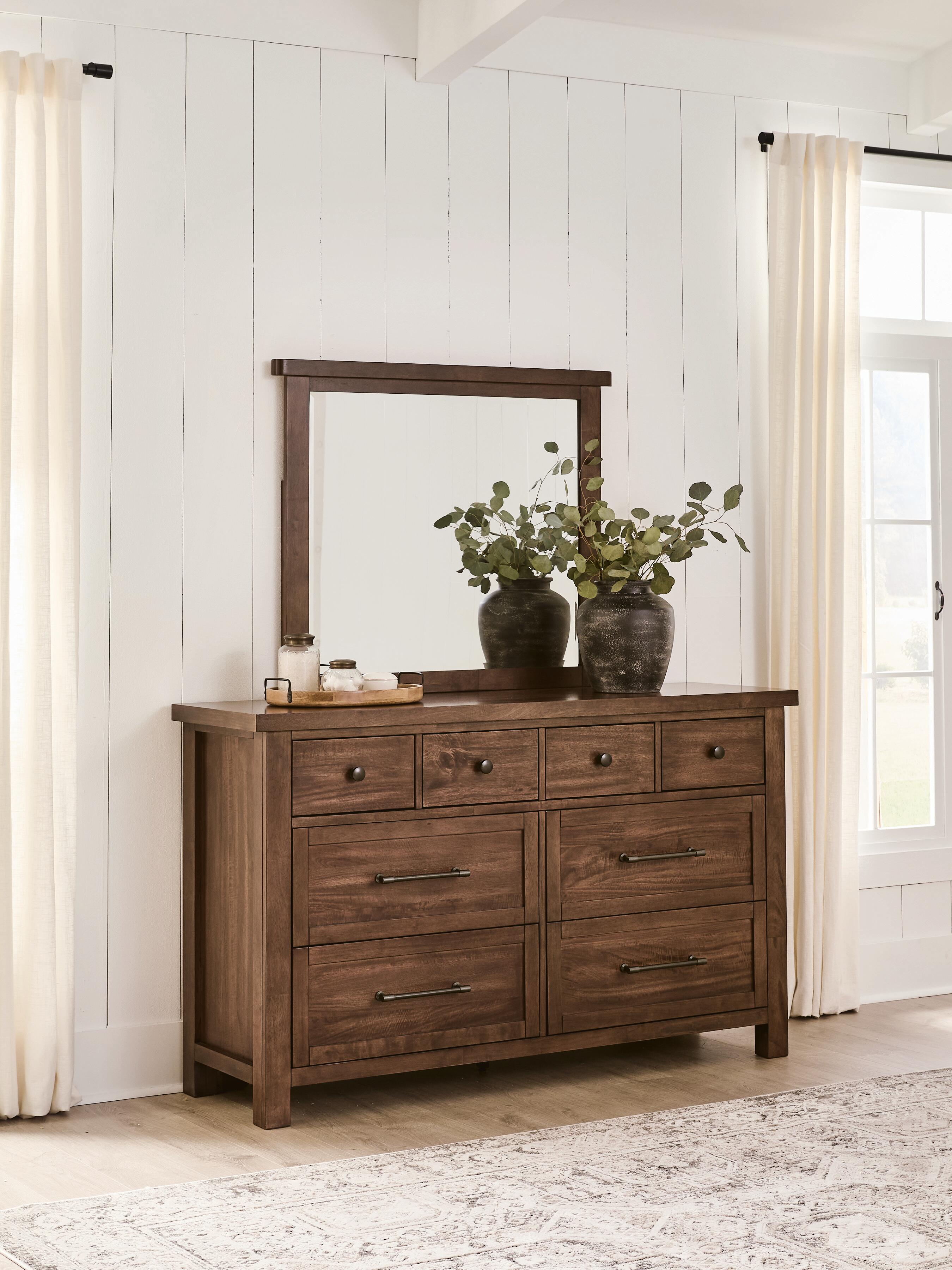 Kristiland Dresser and Mirror, Warm Brown, rollover