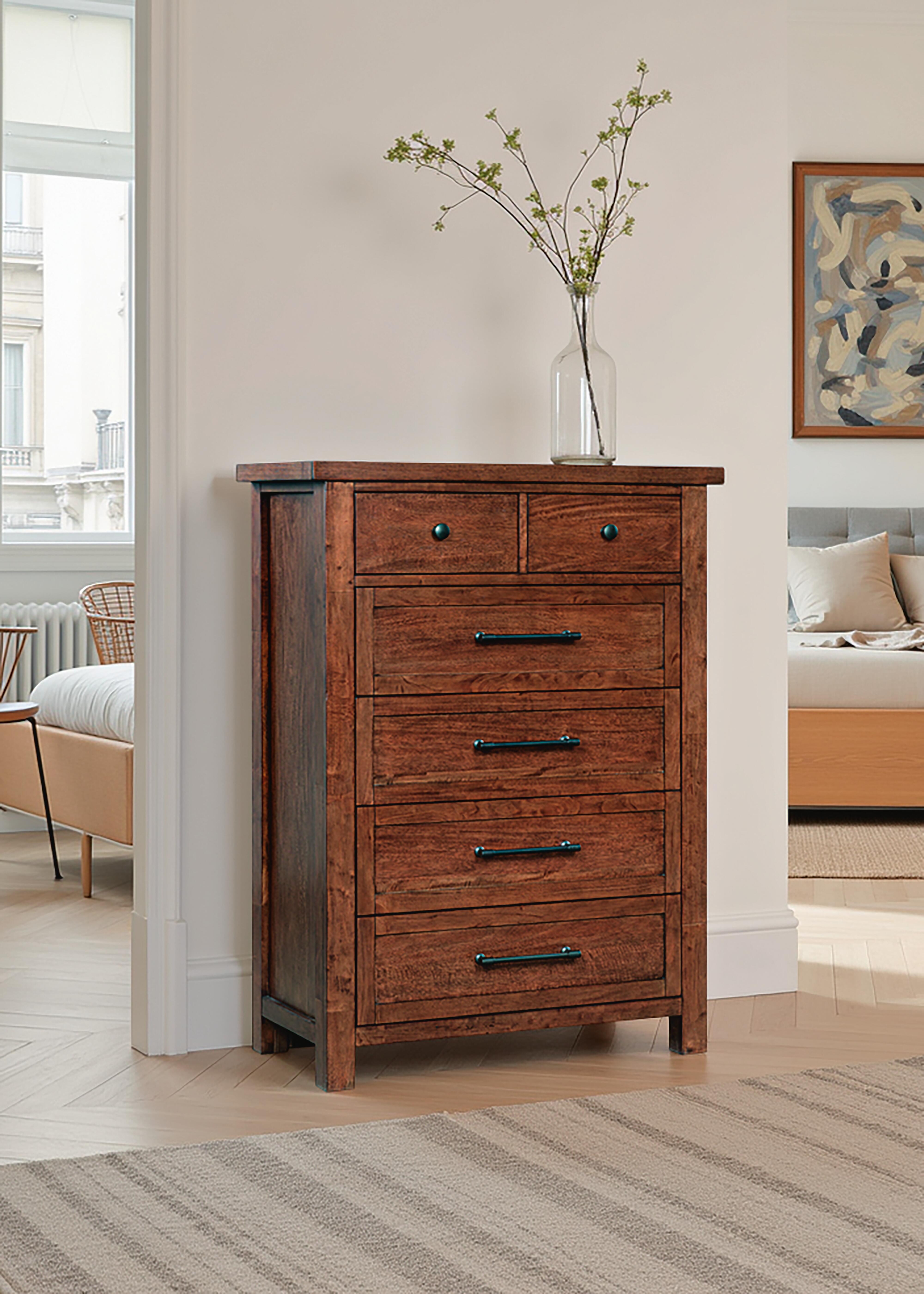 Kristiland Chest of Drawers, Warm Brown, large